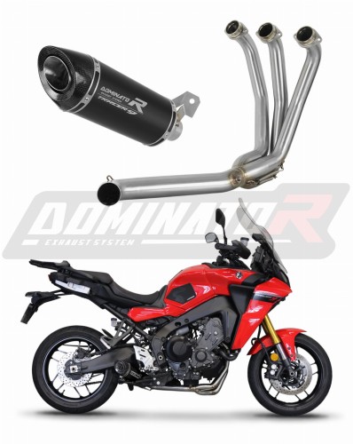 Yamaha Tracer 9 / GT 2021 - 2022 EXHAUST Collector Manifold Full System Muffler Auspuff Sportauspuff Silencer Echappement Silencieux Scarico Scarichi Escape Wydech Tłumik HP8 BLACK Dominator Exhaust System x