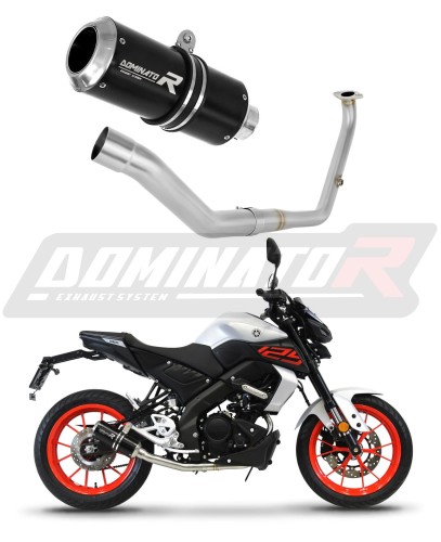 Yamaha MT 125 2021 - 2022 EXHAUST Collector Manifold Full System Muffler Auspuff Sportauspuff Silencer Echappement Silencieux Scarico Scarichi Escape Wydech Tłumik GP BLACK Dominator Exhaust System x
