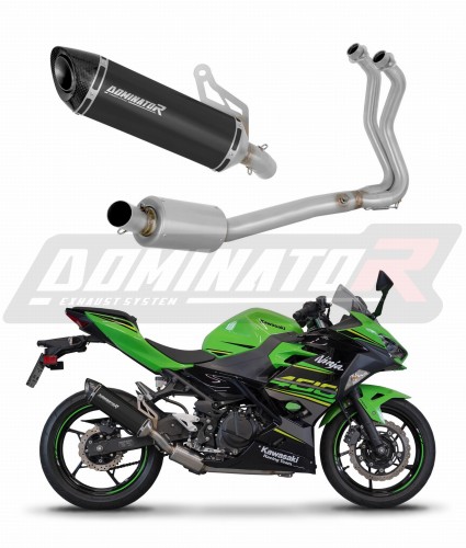 komplette Auspuffanlage mit Schalldämpfer DOMINATOR Full System HP8 schwarz passend für Kawasaki NINJA 400 2018  2022 7