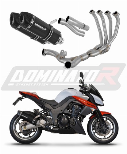 Kawasaki Z1000 2017 - 2020 Full  Exhaust System  Muffler Auspuff Sportauspuff Silencer Echappement Silencieux Scarico Scarichi Escape Collector Manifold Wydech Tłumik HP1 BLACK DOMINATOR x