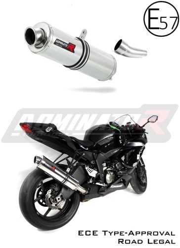 Auspuff Schalldämpfer DOMINATOR homologiert rund passend für Kawasaki ZX6R 636 2009  2020 5