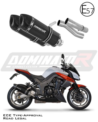 exhaust muffler DOMINATOR homologated road legal HP1 BLACK fits to Kawasaki Z1000 2010  2013 6