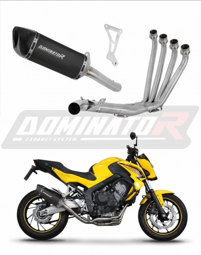 komplette Auspuffanlage mit Schalldämpfer DOMINATOR Full System HP6 schwarz passend für Honda CB 650 F 2014  2018