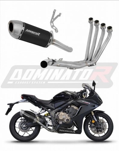 Honda CB 650 R  2019 - 2023 Collector Manifold Full Exhaust System Muffler Auspuff Sportauspuff Silencer Echappement Silencieux Scarico Scarichi Escape Wydech Tłumik S6 BLACK Dominator Exhaust System x