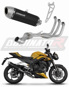 Triumph STREET TRIPLE 765 S / R / RS 2023 - 2024 Full Exhaust System Collector Silencer S6 SCHWARZ + dB killer