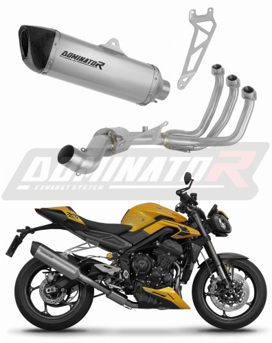 Triumph Street Triple 765 RS 2024 2025 Full System Motorcycle Muffler Auspuff Sportauspuff Silencer Echappement Silencieux Scarico Scarichi Escape Wydech Tłumik Tytanowy HP6 Titanium Titan Titane Dominator Exhaust System x
