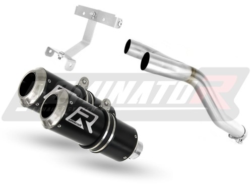 Yamaha FZ6 Fazer 600 S2 2006 2010 Exhaust Muffler Auspuff Sportauspuff Silencer Echappement Silencieux Scarico Scarichi Escape Toba de esapament Avgas Ljuddämpare Wydech Tłumik GP Black Noir Nero Negro Svart Schwarz Negru Dominator x