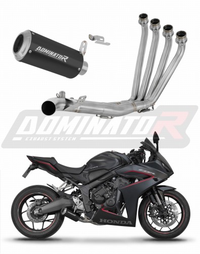 complete exhaust system with muffler DOMINATOR Full System GP BLACK fits to Honda CB 650 R / EClutch 2024  2025 6