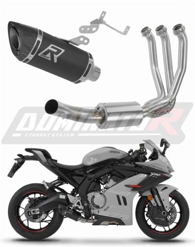 CF MOTO 675 SR R 2024 2025 Full System Motorcycle Muffler Auspuff Sportauspuff Silencer Echappement Silencieux Scarico Scarichi Escape Wydech Tłumik HP8 BLACK Noir Nero Negru Schwarz Svart Negru Dominator Exhaust System x