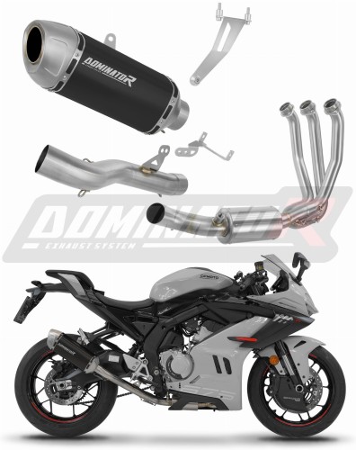 complete exhaust system with muffler DOMINATOR Full System S6 BLACK fits to CF MOTO 675 SRR 2024  2026
