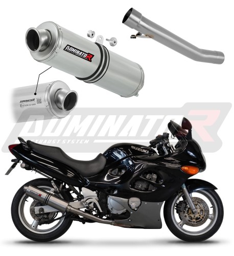 exhaust muffler DOMINATOR homologated road legal ROUND fits to Suzuki GSXF 750 1998  2006