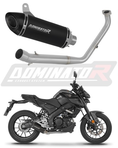 komplette Auspuffanlage mit Schalldämpfer DOMINATOR Full System HP8 schwarz passend für Yamaha MT 125 2021  2024