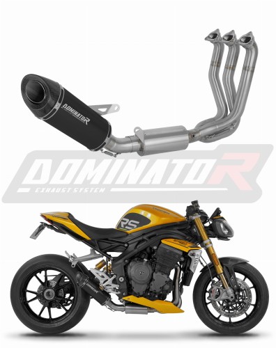 komplette Auspuffanlage mit Schalldämpfer DOMINATOR Full System HP8 schwarz passend für Triumph Speed Triple 1200 RS / RR 2021  2024