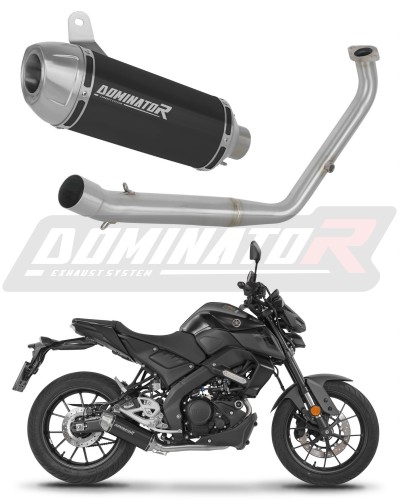 komplette Auspuffanlage mit Schalldämpfer DOMINATOR Full System S3 schwarz passend für Yamaha MT 125 2021  2024
