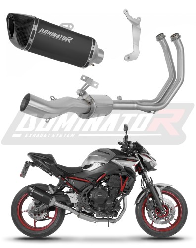 complete exhaust system with muffler DOMINATOR Full System HP6 BLACK fits to Kawasaki Ninja 650 2023  2026