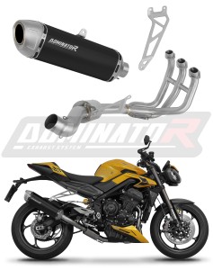 Triumph STREET TRIPLE 765 S / R / RS 2023 - 2024 Full Exhaust System Collector Silencer S6 SCHWARZ + dB killer