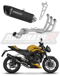 Triumph Street Triple 765 RS 2024 - 2025 Full Exhaust System Collector Silencer HP6 SCHWARZ + dB killer